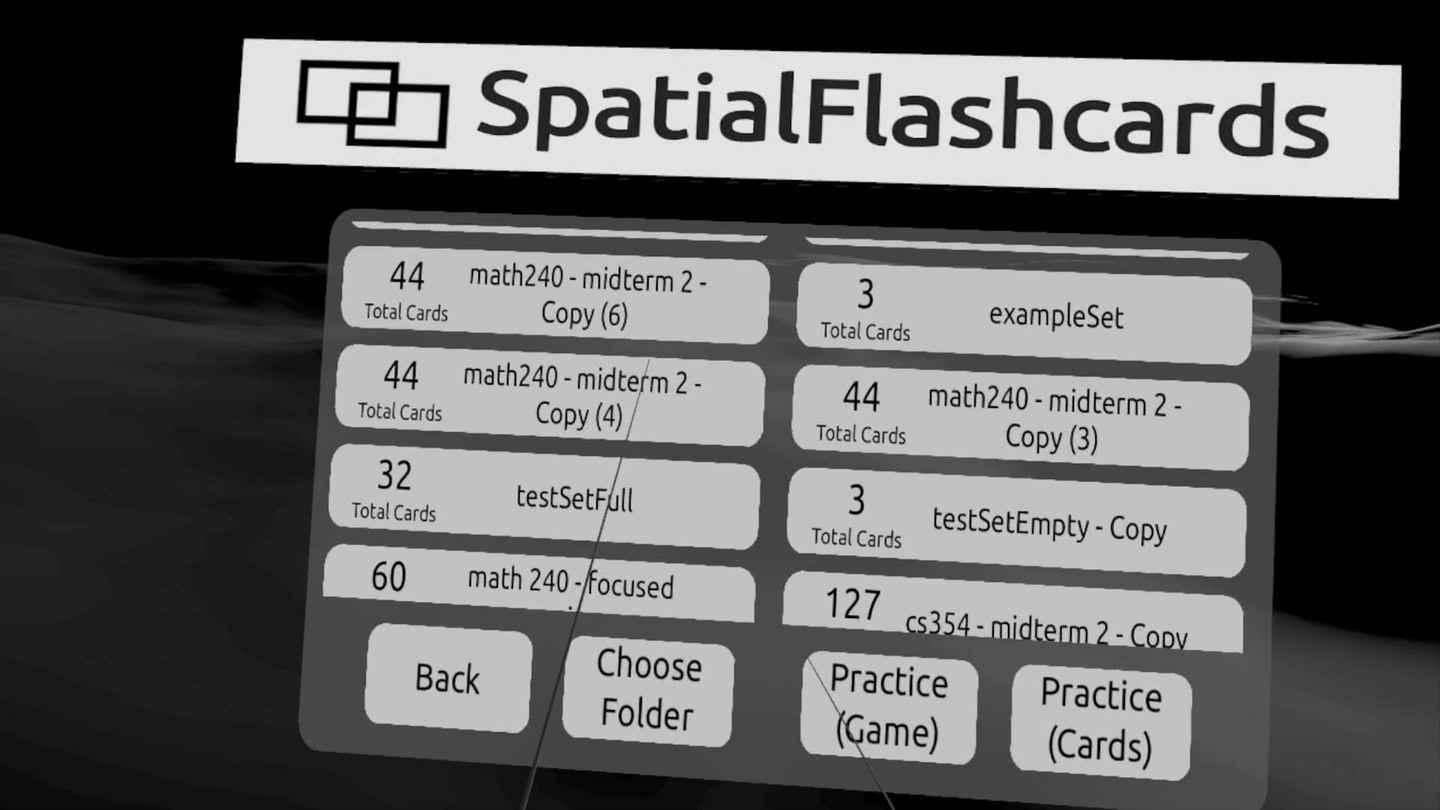 Oculus Quest 游戏《空间抽认卡》Spatial Flashcards