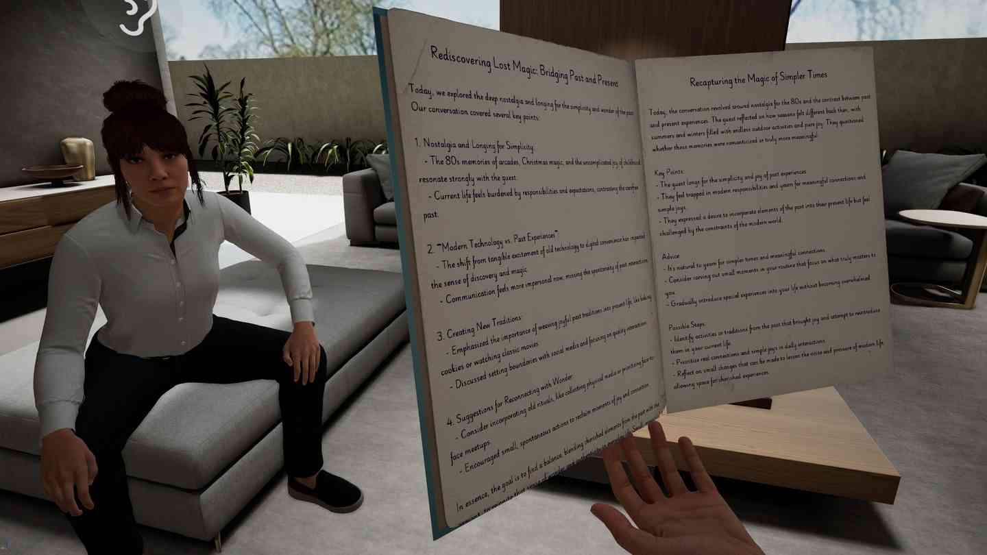 Meta Quest 游戏《人工智能治疗师》AI Therapist: Your Emotional Guide